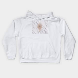 Rose gold abstract elephant - white marble Kids Hoodie